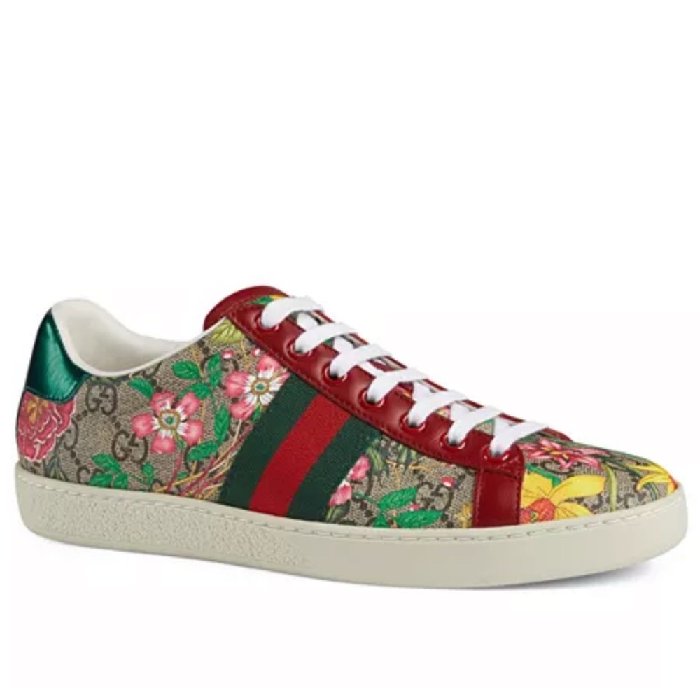 Gucci Women's Ace GG Floral - Size 35.5 (Women’s 7)